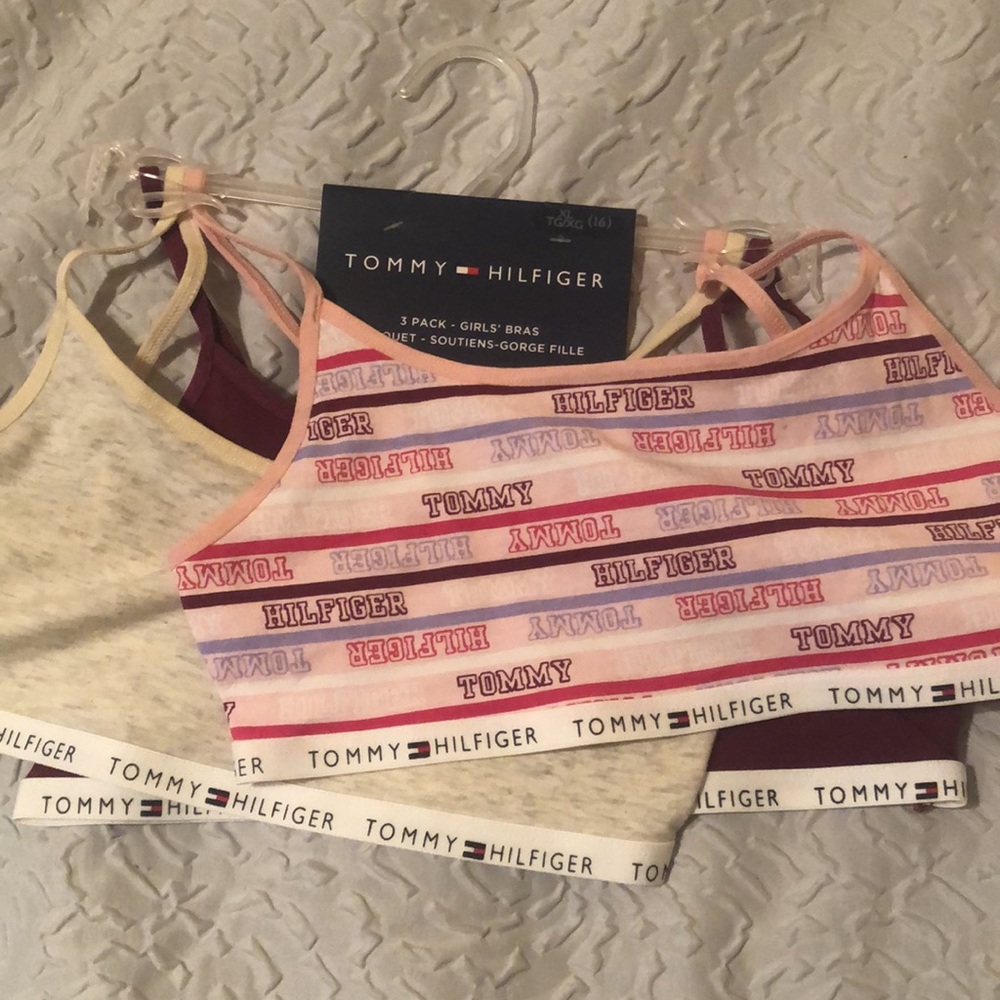 NWT Tommy Hilfiger Girls size extra-Large [16] Bras 3 pack